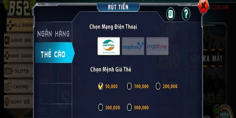 Phương thức rút tiền B52club mà bạn có thể giao dịch